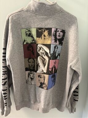 Taylor Swift Eras Tour Gray Quarter-Zip Sweater